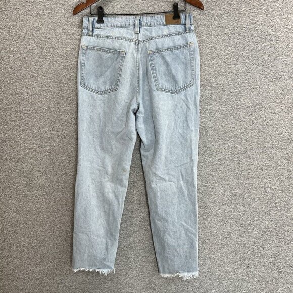 Aeropostale Mom Jeans Womens Size 8 Distressed Blue Frayed Hem Light Wash - Picture 14 of 14